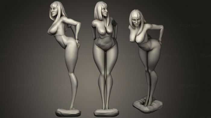 Статуэтки девушки (Лола, STKGL_0306) 3D модель для ЧПУ станка